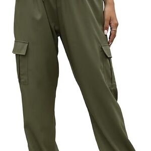 Pinch Olive Green Women's Silk Joggers